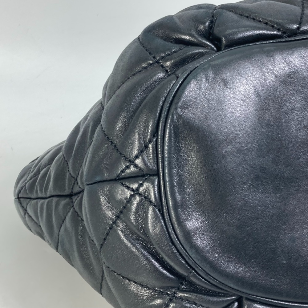 CHANEL Black Leather Logo Shoulder Bag - Picture 6 of 15